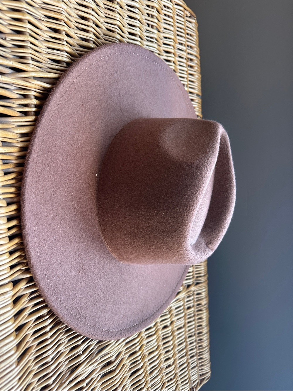 Shiraleah Dusty Mauve Felt Wide Brim Hat